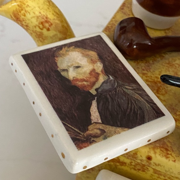 Tony Carter Van Gogh Starry Night Teapot English Pottery Artist Collectible Gift - Picture 13 of 16